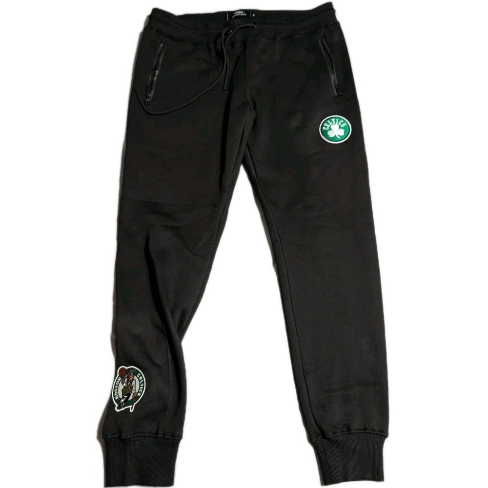 Pro Standard Boston Celtics Jogger Sweatpants Men's XL Black NBA Logo Zip Pocket